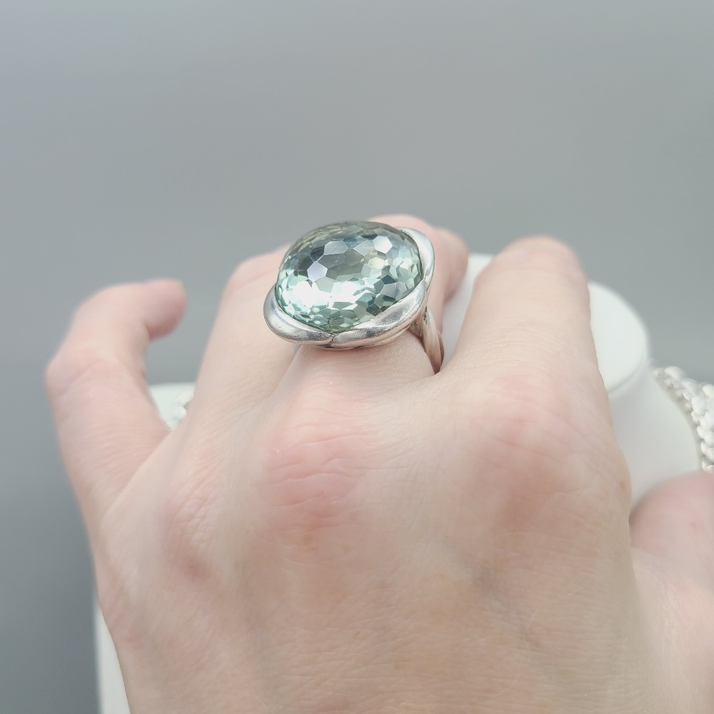David Yurman 20mm Prasiolite Continuance Ring - Picture 8 of 10